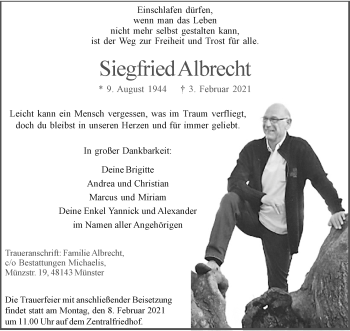 Anzeige von Siegfried Albrecht 