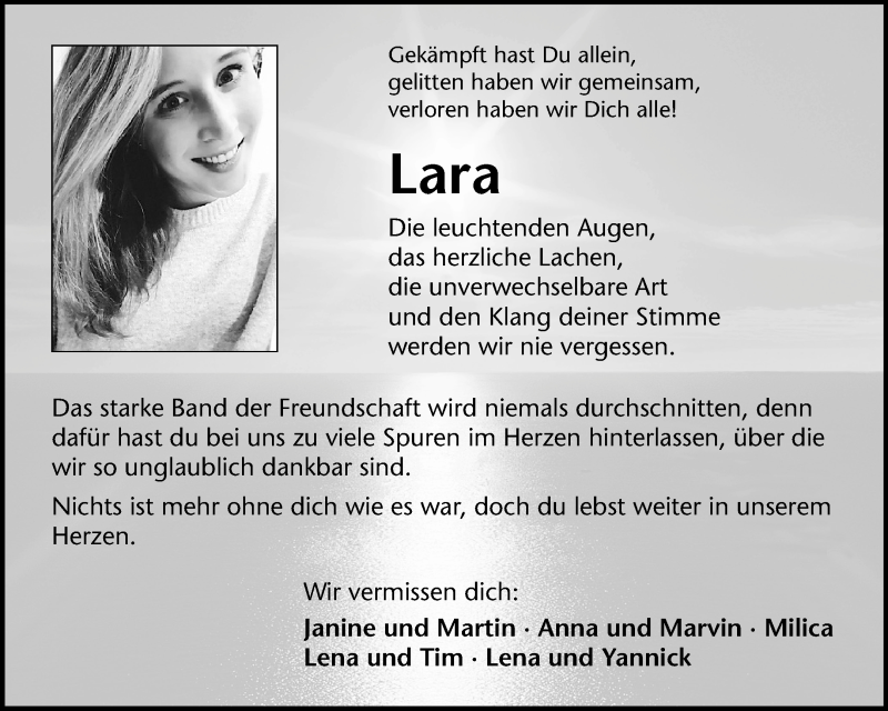  Traueranzeige für Lara Bartikowski vom 27.02.2021 aus 