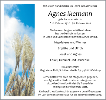 Anzeige von Agnes Ikemann 