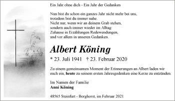 Anzeige von Albert Köning 