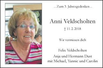 Anzeige von Anni Veldscholten 