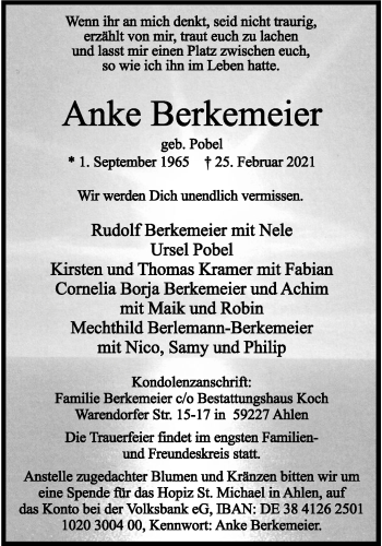 Anzeige von Anke Berkemeier 