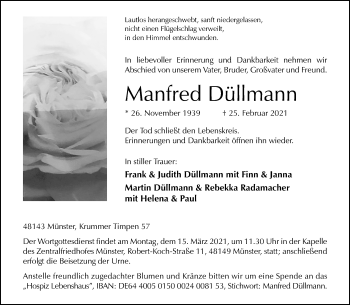 Anzeige von Manfred Düllmann 