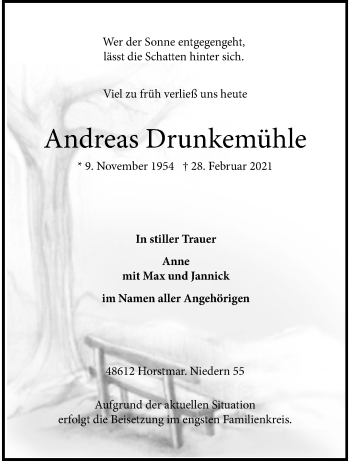 Anzeige von Andreas Drunkemühle 