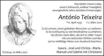 Anzeige von Antonio Teixeira 