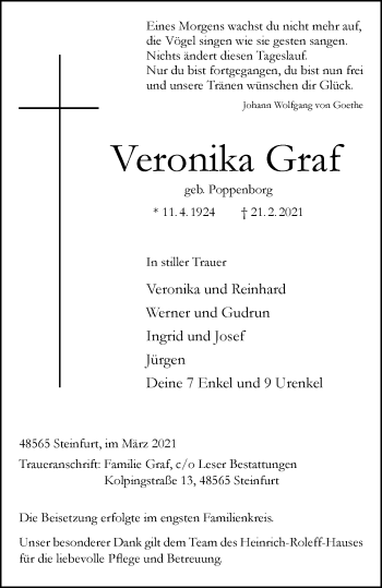 Anzeige von Veronika Graf 