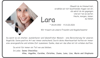 Anzeige von Lara Bartikowski 