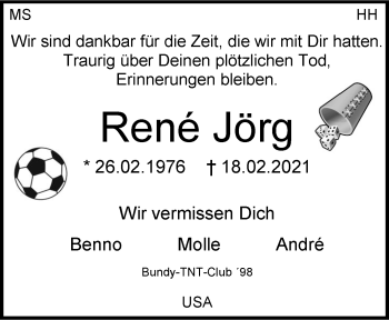 Anzeige von Rene Jörg 