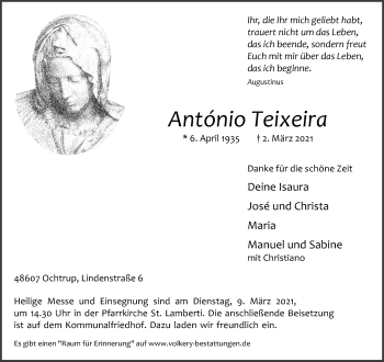 Anzeige von Antonio Teixeira 