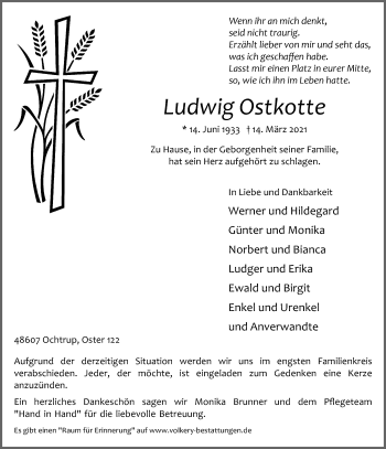 Anzeige von Ludwig Ostkotte 