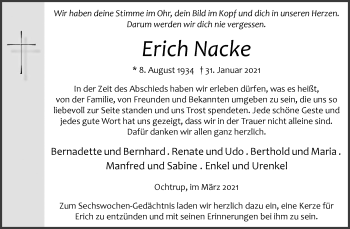 Anzeige von Erivh Nacke 
