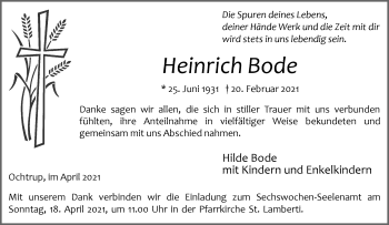 Anzeige von Heinrich Bode 