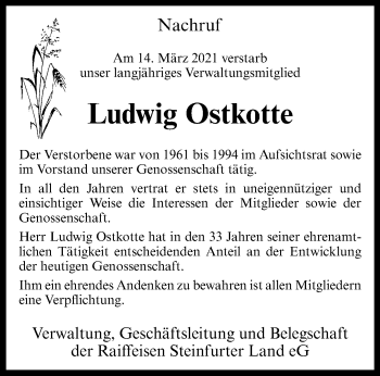 Anzeige von Ludwig Ostkotte 