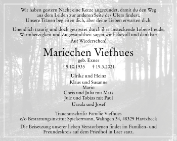 Anzeige von Mariechen Viefhues 