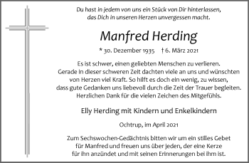 Anzeige von Manfred Herding 