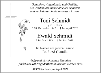 Anzeige von Ewald Schmidt 