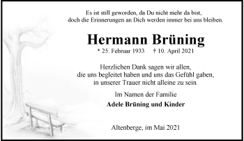 Anzeige von Hermann Brüning 