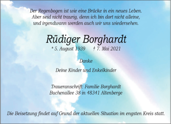 Anzeige von Rüdiger Borghardt 