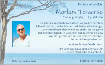 Anzeige von Markus Teroerde 