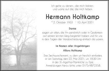 Anzeige von Hermann Holtkamp 