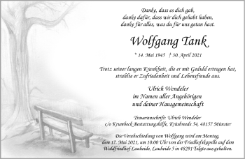 Anzeige von Wolfgang Tank 