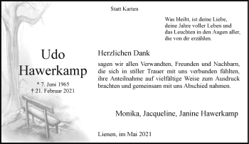 Anzeige von Udo Hawerkamp 