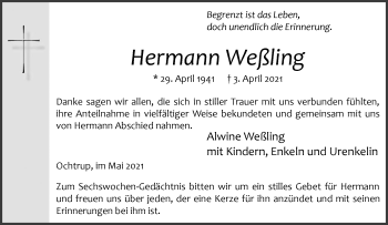 Anzeige von Hermann Weßling 