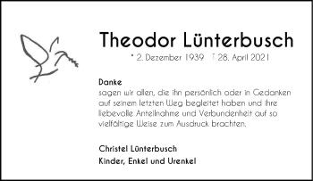 Anzeige von Theodor Lünterbusch 