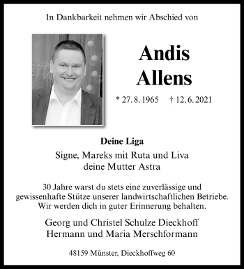 Anzeige von Andis Allens 