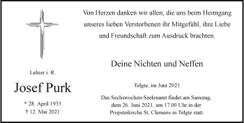 Anzeige von Josef Purk 