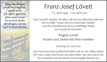 Anzeige von Franz-Josef Lövelt 