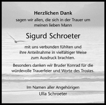 Anzeige von Sigurd Schroeter 
