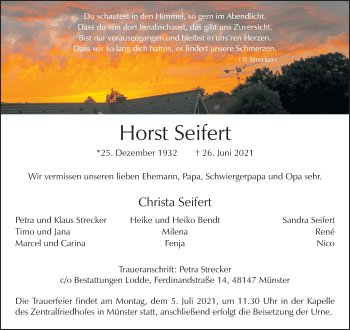 Anzeige von HJorst Seifer 