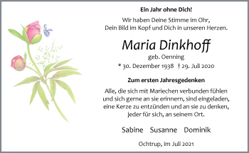 Anzeige von Maria Dinkhoff 