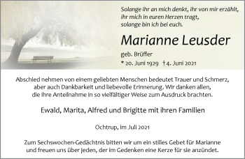 Anzeige von Marianne Leusder 