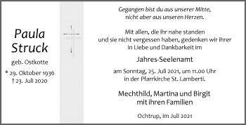 Anzeige von Paula Struck 