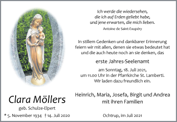 Anzeige von Clara Möllers 