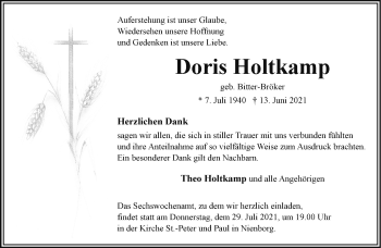 Anzeige von Doris Holtkamp 