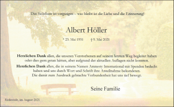 Anzeige von Albert Höller 