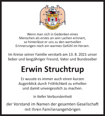 Anzeige von Erwin Struchtrup 