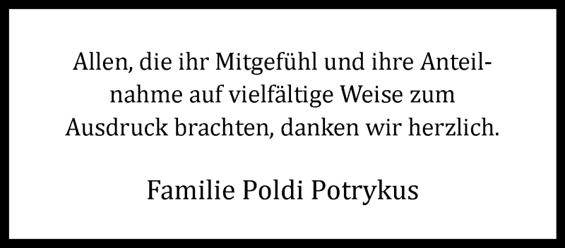  Traueranzeige für Elisabeth Potrykus vom 28.08.2021 aus 