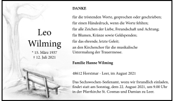 Anzeige von Leo Wilming 