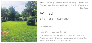 Anzeige von Wilfried Borchard 