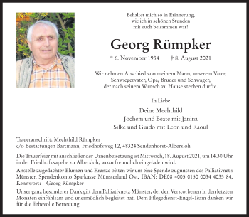 Anzeige von Georg Rümpker 