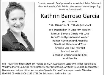 Anzeige von Kathrin Barroso Garcia 