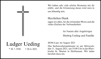 Anzeige von Ludger Ueding 