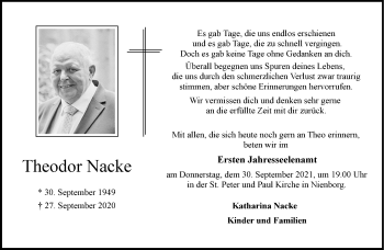 Anzeige von Theodor Nacke 