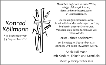 Anzeige von Konrad Köllmann 