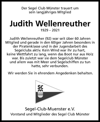 Anzeige von Judith Wellenreuther 