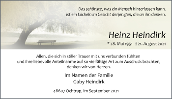 Anzeige von Heinz Heindirk 